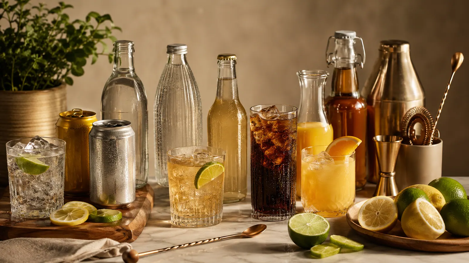 Cocktail Mixers Guide: Tonic, Soda, Ginger, Cola, and Citrus Explained hero image